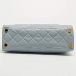 Pre Owned MICHAEL Michael Kors Light Blue Quilted Leather Susannah Tote