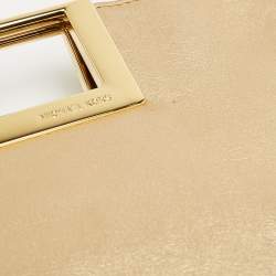 Pre Owned MICHAEL Michael Kors Gold Leather Berkley Chain Clutch