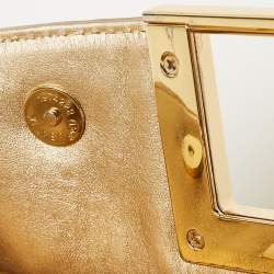 Pre Owned MICHAEL Michael Kors Gold Leather Berkley Chain Clutch