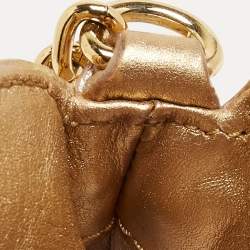 Pre Owned MICHAEL Michael Kors Gold Leather Berkley Chain Clutch