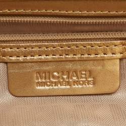 Pre Owned MICHAEL Michael Kors Gold Leather Berkley Chain Clutch