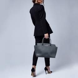 MICHAEL Michael Kors Dark Blue Leather Large Selma Satchel