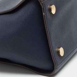 MICHAEL Michael Kors Dark Blue Leather Large Selma Satchel