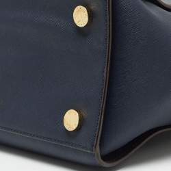 MICHAEL Michael Kors Dark Blue Leather Large Selma Satchel