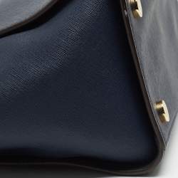 MICHAEL Michael Kors Dark Blue Leather Large Selma Satchel