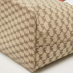 Pre Owned MICHAEL Michael Kors Orange/Beige Signature Emery Tote