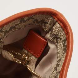 Pre Owned MICHAEL Michael Kors Orange/Beige Signature Emery Tote
