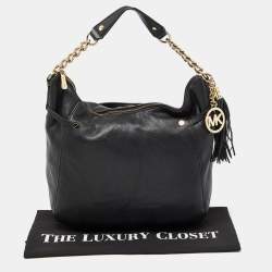 Pre Owned MICHAEL Michael Kors Black Leather Chain Hobo