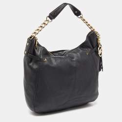 Pre Owned MICHAEL Michael Kors Black Leather Chain Hobo