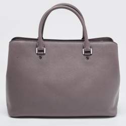 Pre Owned MICHAEL Michael Kors Grey Leather Savannah Tote