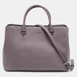 Pre Owned MICHAEL Michael Kors Grey Leather Savannah Tote