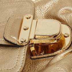 مملوكة مسبقًا MICHAEL Michael Kors Gold Leather Bridgette Crossbody Bag