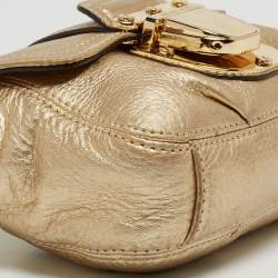 مملوكة مسبقًا MICHAEL Michael Kors Gold Leather Bridgette Crossbody Bag