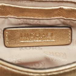 مملوكة مسبقًا MICHAEL Michael Kors Gold Leather Bridgette Crossbody Bag