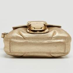 مملوكة مسبقًا MICHAEL Michael Kors Gold Leather Bridgette Crossbody Bag