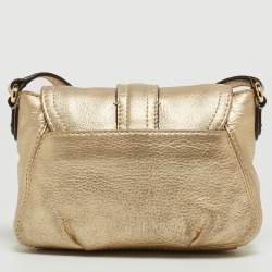 مملوكة مسبقًا MICHAEL Michael Kors Gold Leather Bridgette Crossbody Bag