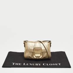 مملوكة مسبقًا MICHAEL Michael Kors Gold Leather Bridgette Crossbody Bag