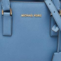 مملوكة مسبقًا MICHAEL Michael Kors Blue Leather Medium East West Dillon Tote