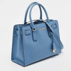 مملوكة مسبقًا MICHAEL Michael Kors Blue Leather Medium East West Dillon Tote