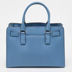 مملوكة مسبقًا MICHAEL Michael Kors Blue Leather Medium East West Dillon Tote