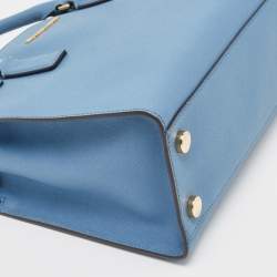 مملوكة مسبقًا MICHAEL Michael Kors Blue Leather Medium East West Dillon Tote