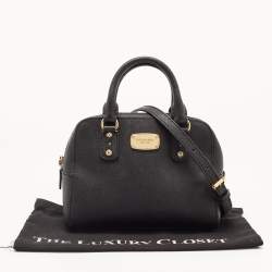 Pre Owned MICHAEL Michael Kors Black Leather Mini Cindy Satchel
