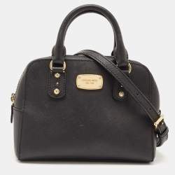 MICHAEL Michael Kors Black Leather Mini Cindy Satchel