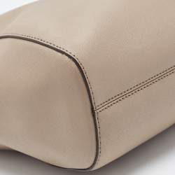 Pre Owned MICHAEL Michael Kors Beige Leather Jet Set Travel Chain Tote