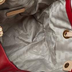 Pre Owned MICHAEL Michael Kors Red Leather Jet Set Tote