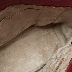 مملوكة مسبقًا MICHAEL Michael Kors Brown/Red Signature Coated Canvas and Leather Tina Satchel