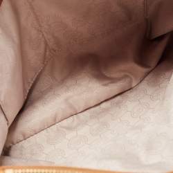 Pre Owned MICHAEL Michael Kors Brown Signature Coated Canvas and Leather Medium Cynthia Tote