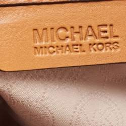 Pre Owned MICHAEL Michael Kors Brown Signature Coated Canvas and Leather Medium Cynthia Tote