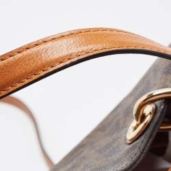 Pre Owned MICHAEL Michael Kors Brown Signature Coated Canvas and Leather Medium Cynthia Tote