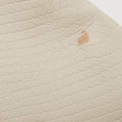MICHAEL Michael Kors Off-White Snakeskin Embossed Leather Top Handle Frame Clutch