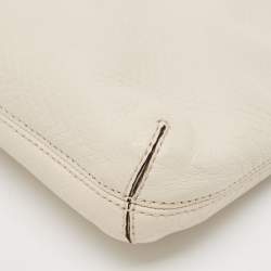 MICHAEL Michael Kors Off-White Snakeskin Embossed Leather Top Handle Frame Clutch
