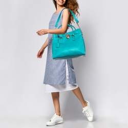 MICHAEL Michael Kors Green Leather Large Hamilton North South Tote