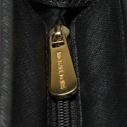 Pre Owned MICHAEL Michael Kors Black Leather Medium Jet Set Travel Tote