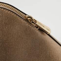 Pre Owned MICHAEL Michael Kors Gold Leather Cindy Dome Satchel