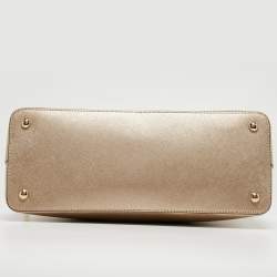 Pre Owned MICHAEL Michael Kors Gold Leather Cindy Dome Satchel