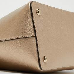 Pre Owned MICHAEL Michael Kors Gold Leather Cindy Dome Satchel