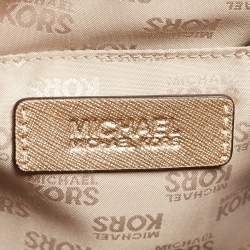 Pre Owned MICHAEL Michael Kors Gold Leather Cindy Dome Satchel