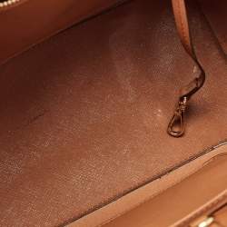 مملوكة مسبقًا MICHAEL Michael Kors Brown Saffiano Leather Small Jet Set Travel Tote