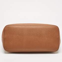 مملوكة مسبقًا MICHAEL Michael Kors Brown Saffiano Leather Small Jet Set Travel Tote