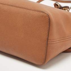 مملوكة مسبقًا MICHAEL Michael Kors Brown Saffiano Leather Small Jet Set Travel Tote