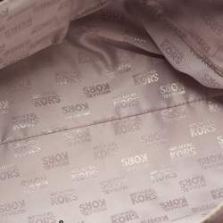 Pre Owned MICHAEL Michael Kors Silver Leather Large Ciara Satchel