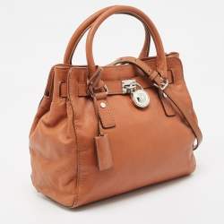 Pre Owned MICHAEL Michael Kors Brown Leather Hamilton North South Tote