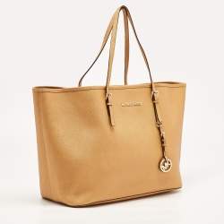 MICHAEL Michael Kors Tan Leather Medium Jet Set Travel Tote