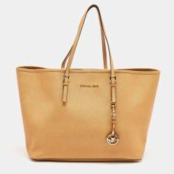 MICHAEL Michael Kors Tan Leather Medium Jet Set Travel Tote