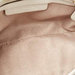 Pre Owned MICHAEL Michael Kors White Saffiano Leather Small Dillon Tote