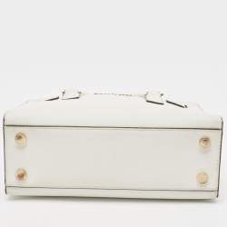 Pre Owned MICHAEL Michael Kors White Saffiano Leather Small Dillon Tote